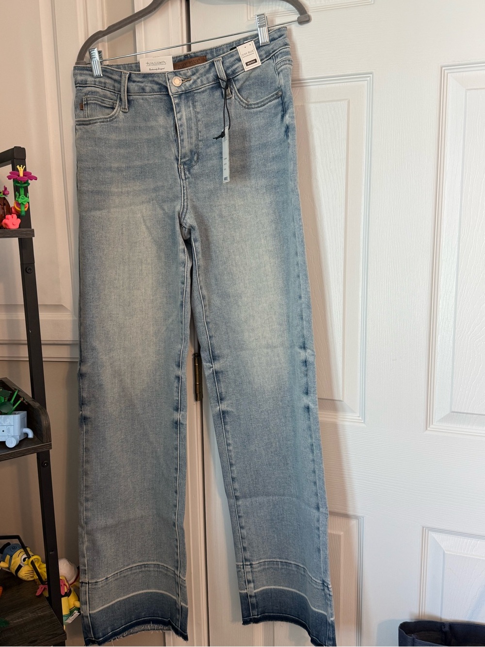 Judy Blue 9/29 Mid-Rise Wide-Leg Jeans | Light Wash | NWT